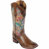 Botas Altas de Cuero con Flores para Mujer en Horma Rodeo