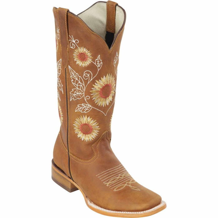 Botas de Cuero con Girasoles para Mujer en Horma Rodeo Q322G6231 - Image 2