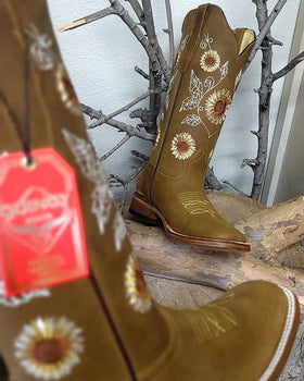 Botas de Cuero con Girasoles para Mujer en Horma Rodeo - Image 4