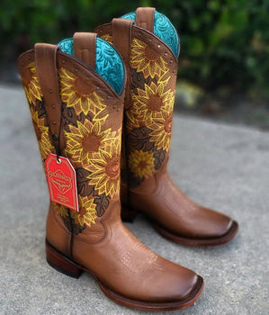 Botas de Cuero con Girasoles para Mujer en Horma Rodeo - Image 2