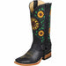 Botas de Cuero con Girasoles para Mujer en Horma Rodeo