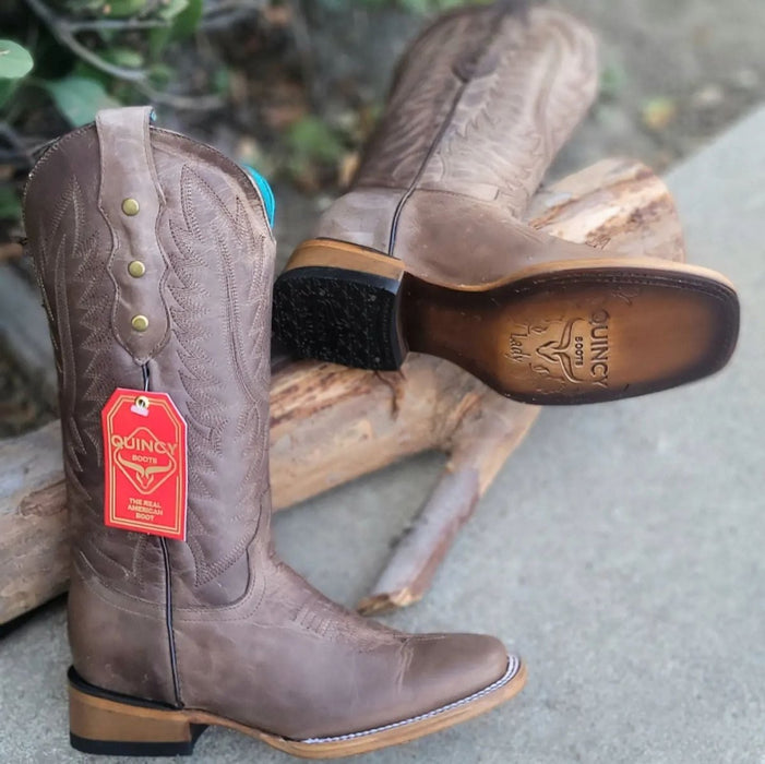 Botas de Cuero Crazy para Mujer en Horma Rodeo Cafe
