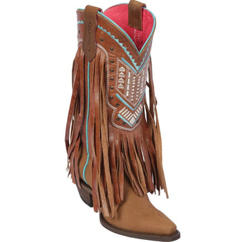 Botas de Cuero Crazy para Mujer en Punta Recortada