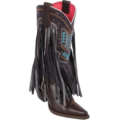 Botas Altas de Cuero Crazy para Mujer en Punta Recortada