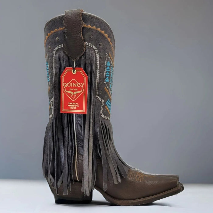 Botas Altas de Cuero Crazy para Mujer en Punta Recortada - Image 3