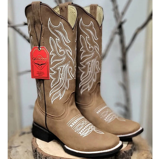 Botas Altas de Cuero Grasso para Mujer en Horma Rodeo Color Tan