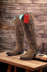 Botas Altas de Cuero Original para Mujer Color Miel