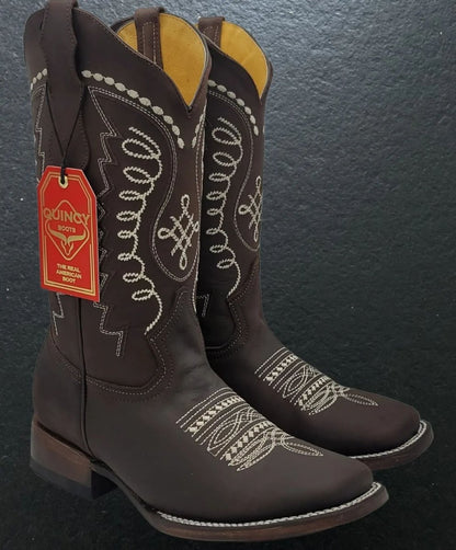 Botas Altas de Cuero Original para Mujer en Horma Rodeo Chocolate Q322N6294 - Image 4