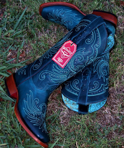 Botas de Cuero Volcano para Mujer en Horma Rodeo Color Turquesa - Image 5