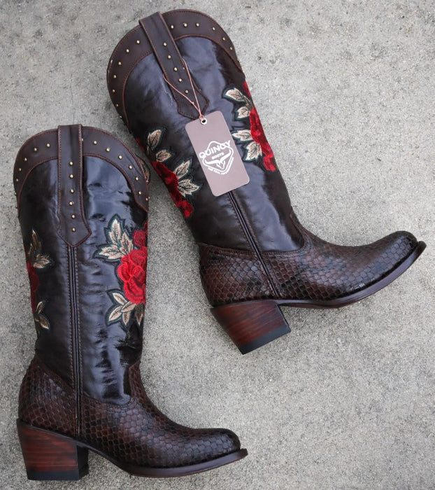 Botas de Piton Grabado para Mujer en Punta Oval - Image 6