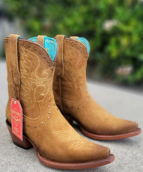 Botas Cortas de Cuero Nobuck para Mujer en Horma Punta Recortada - Image 2