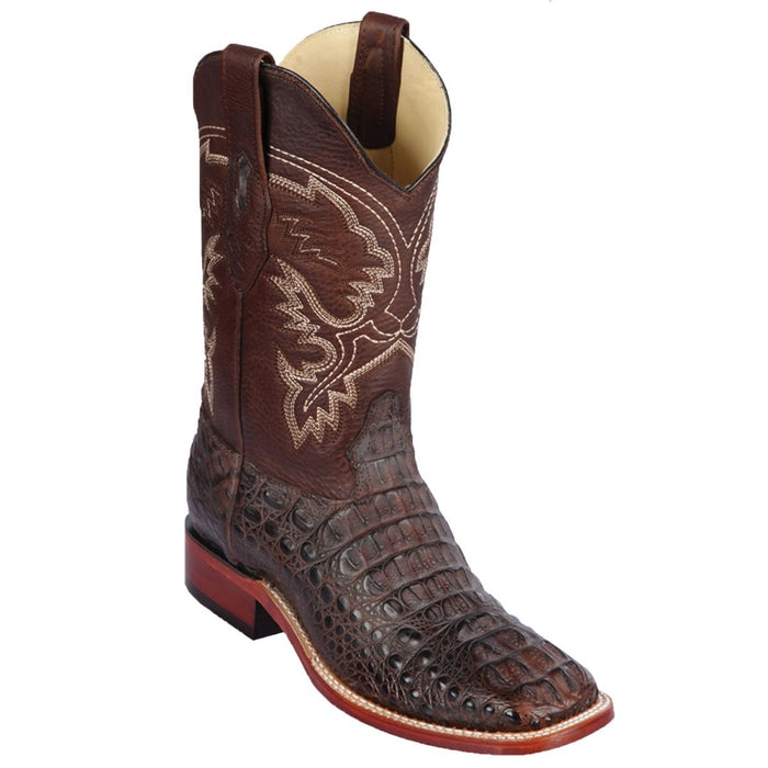 Botas Cuadrada de Cocodrilo Caiman Lomo Gasso