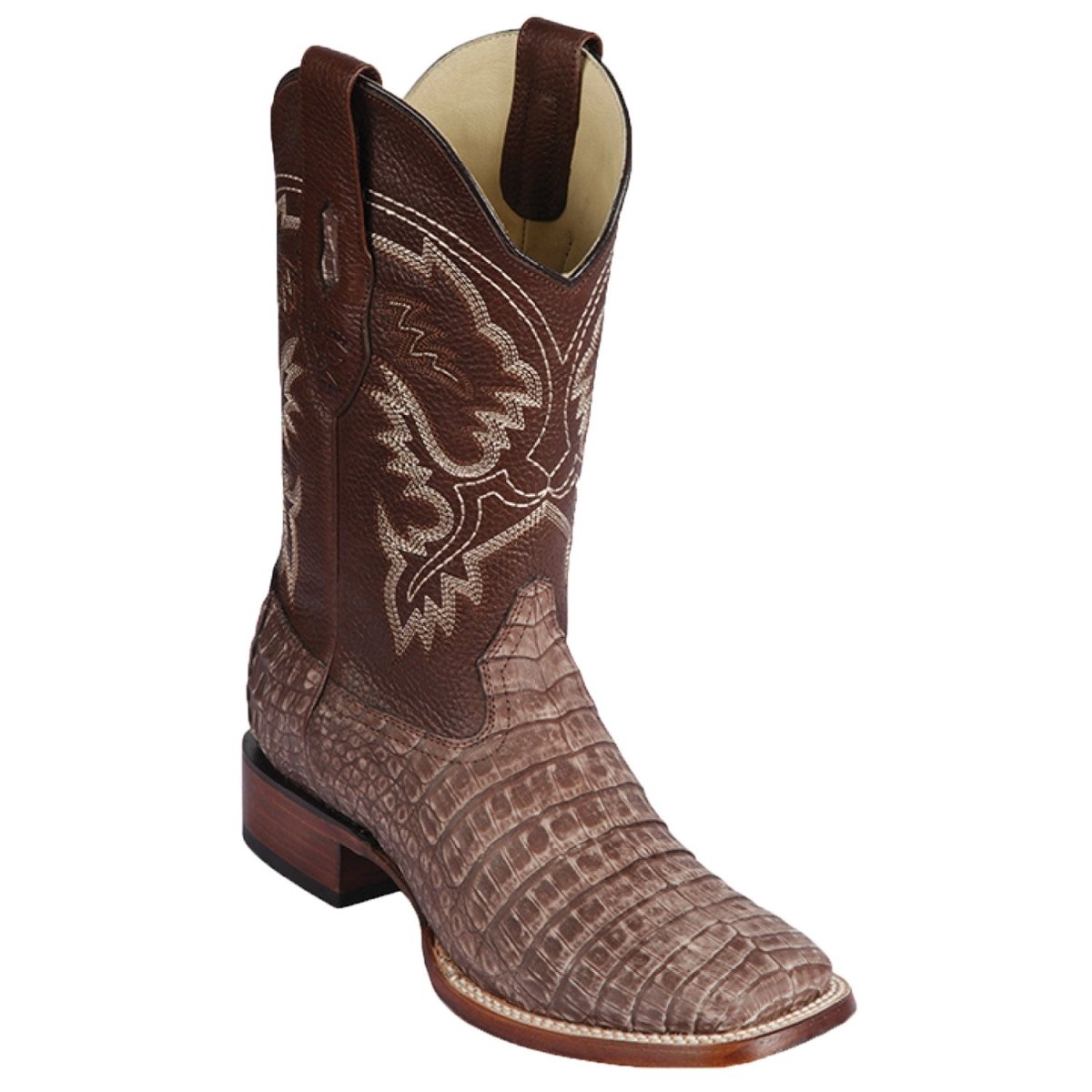 Botas Cuadrada de Cocodrilo Caiman Panza Sahara
