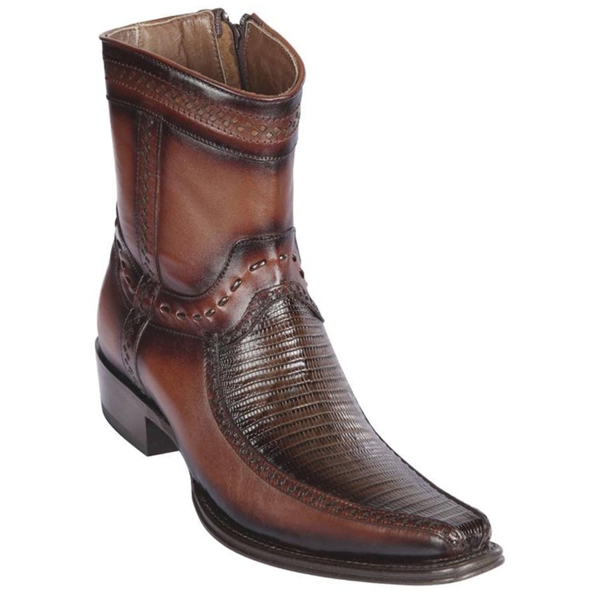 Botas Cortas de Armadillo Teju Original Punta Europea Color Negro - Wild West Boots