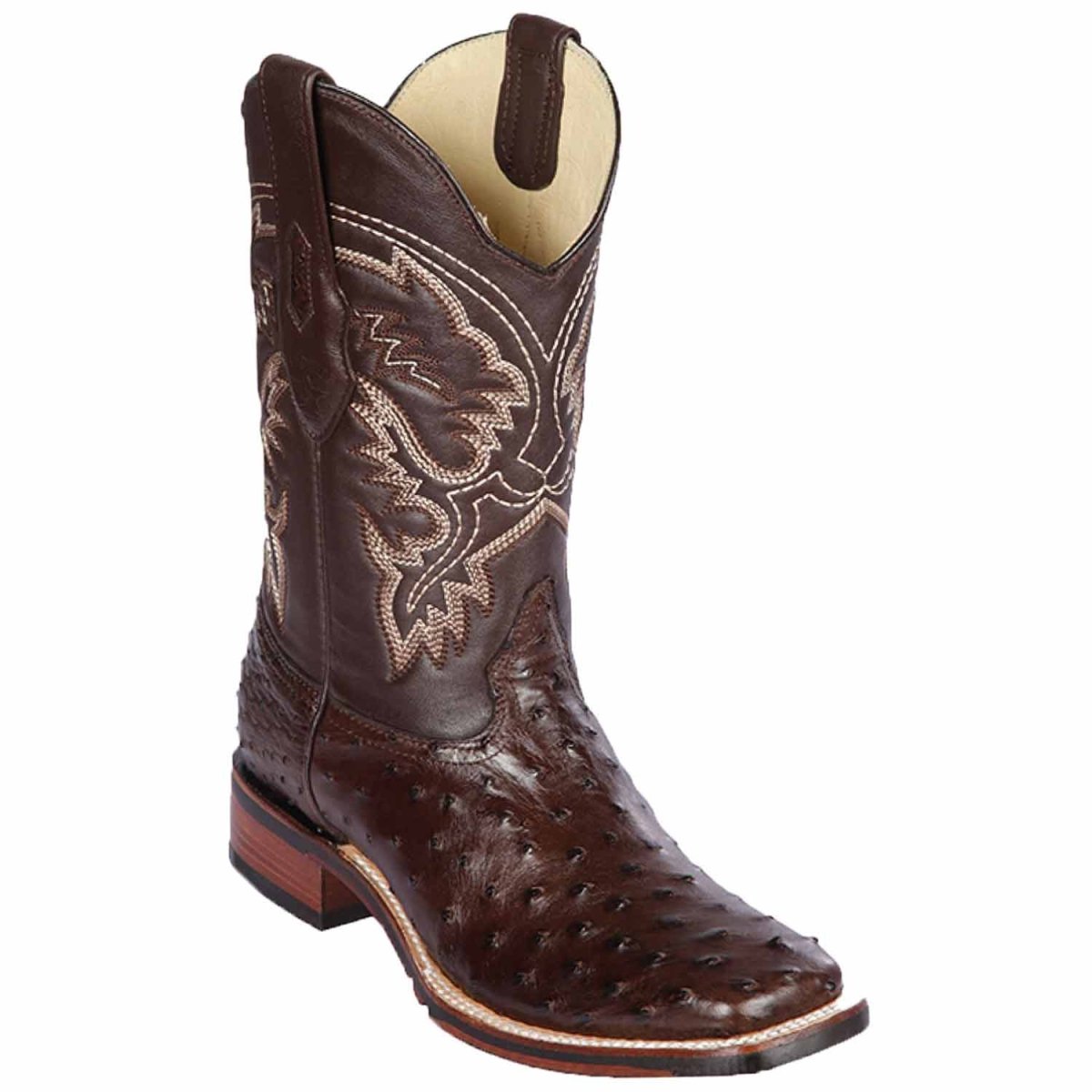 Botas de Avestruz Horma Amplia Suela TPU