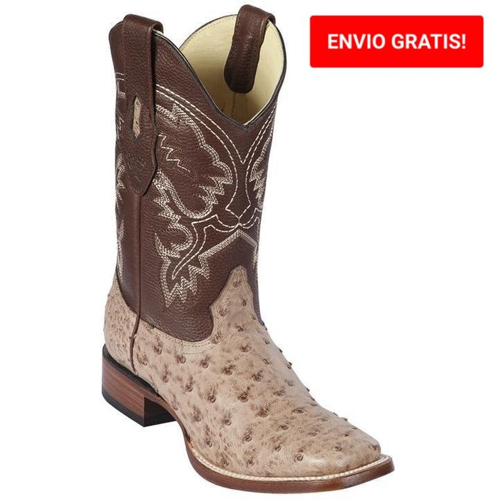 Botin Vaquero de Avestruz Original Horma Cuadrada LAB