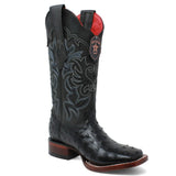 Botas de Avestruz Original en Punta Cuadrada para Dama LAB