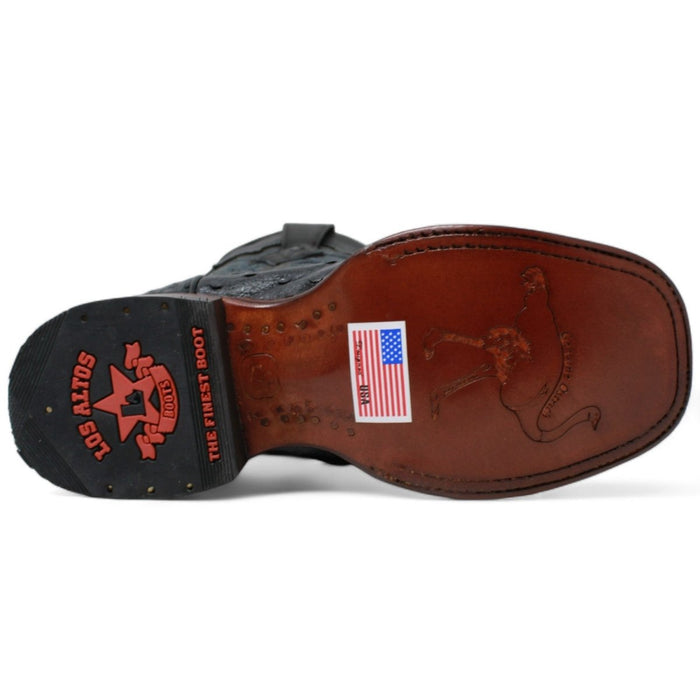 Botas de Avestruz Original en Punta Cuadrada para Dama LAB