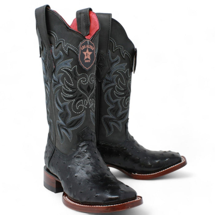 Botas de Avestruz Original en Punta Cuadrada para Dama LAB