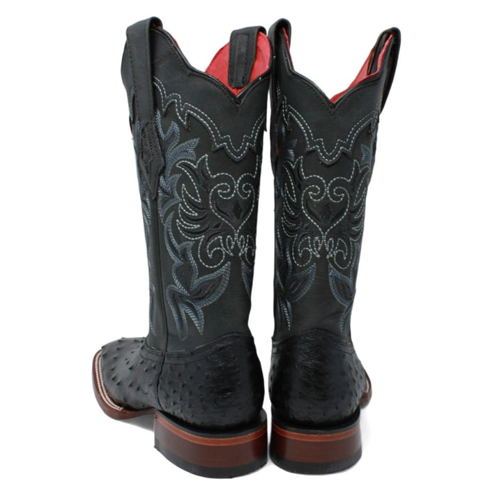 Botas de Avestruz Original en Punta Cuadrada para Dama LAB