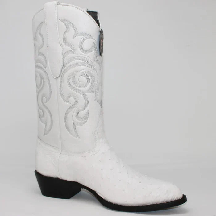 Botas de Avestruz Original Horma Puntal Color Blanco LAB
