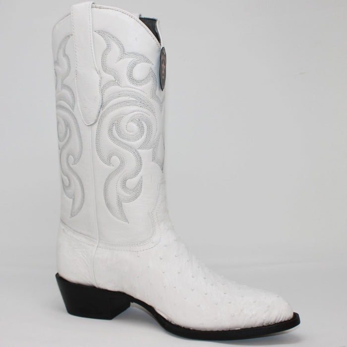 Botas de Avestruz Original Horma Puntal Color Blanco LAB