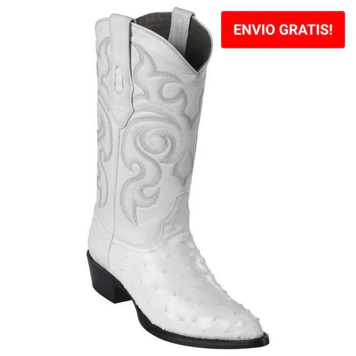 Botas de Avestruz Original Horma Puntal Color Blanco LAB
