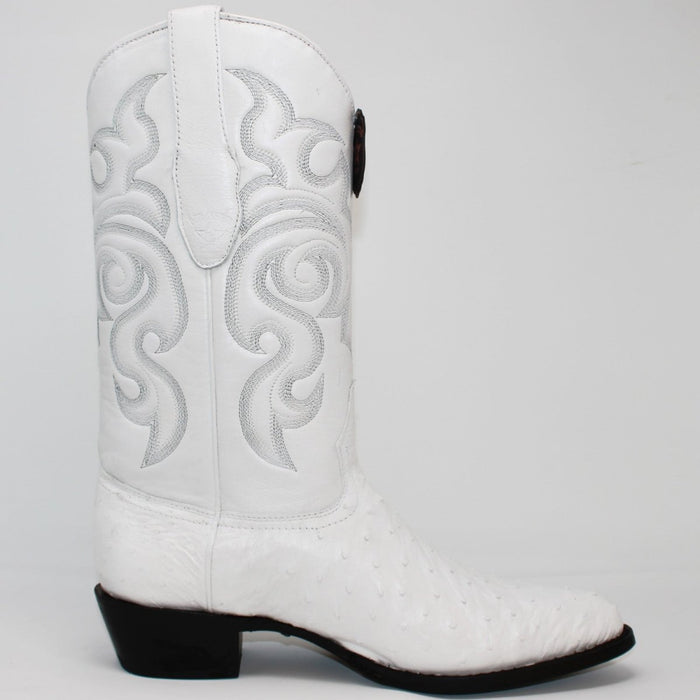 Botas de Avestruz Original Horma Puntal Color Blanco LAB