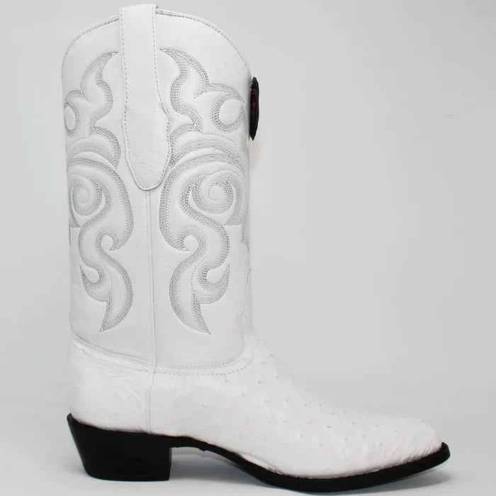 Botas de Avestruz Original Horma Puntal Color Blanco LAB