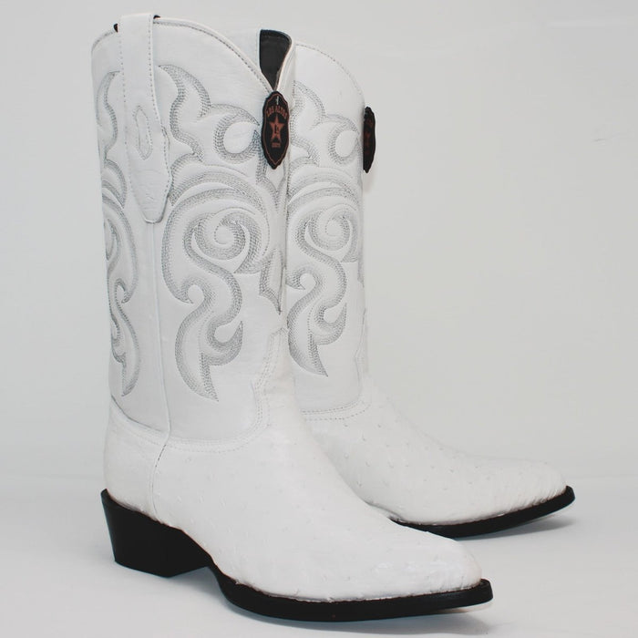 Botas de Avestruz Original Horma Puntal Color Blanco LAB