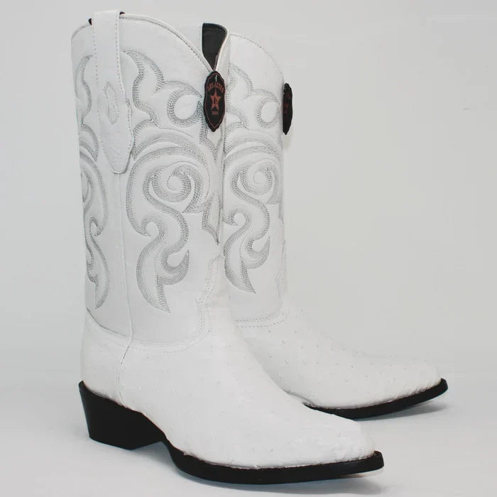 Botas de Avestruz Original Horma Puntal Color Blanco LAB