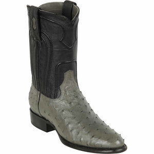 Botas de Avestruz Original Horma Roper Color Gris