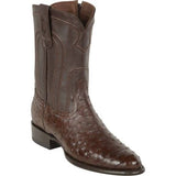 Botas de Avestruz Original Horma Roper con Zipper Color Black Cherry