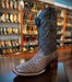 Botas de Avestruz Original Punta Cuadrada Color Cafe