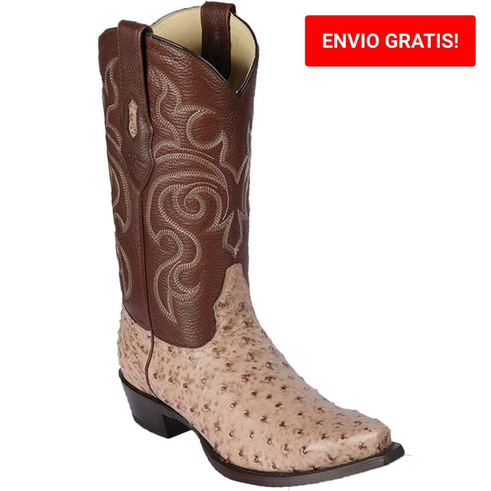 Botas de Avestruz Original Punta Recortada Color Vino - Wild West Boots main image 0