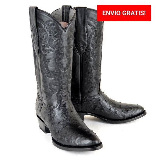 Botas de Avestruz Original Punta Redonda LAB