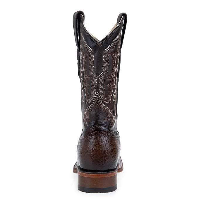 Botas de Avestruz Panza Suave Horma Cuadrada Ancha Cafe LAB