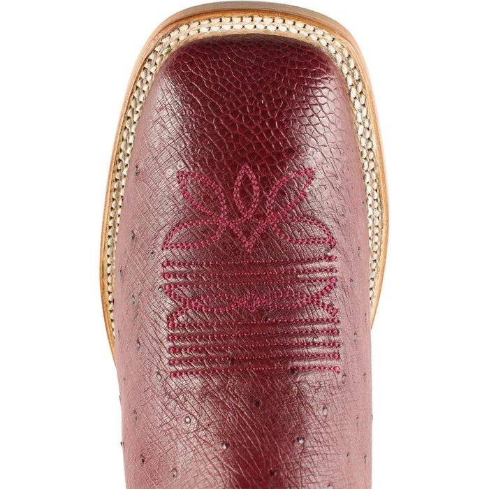 Botas de Avestruz Pata con Venado Horma Amplia LAB