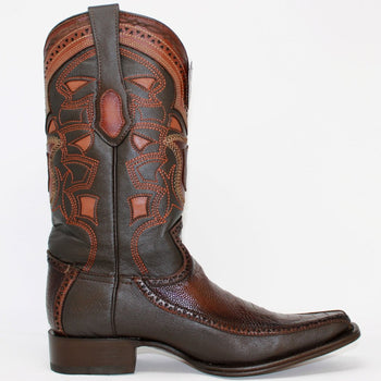 Botas de Pata de Avestruz Original con Venado Horma Europea LAB-76F0516