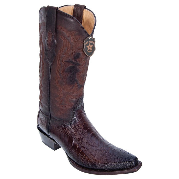Botas de Avestruz Pata Horma Punta Recortada