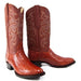 Botas de Avestruz Original Horma Roper Color Miel LAB