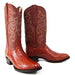Botas de Avestruz Original Horma Roper Color Miel LAB