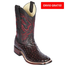 Botas de Avestruz Suela de Hule Horma Ancha