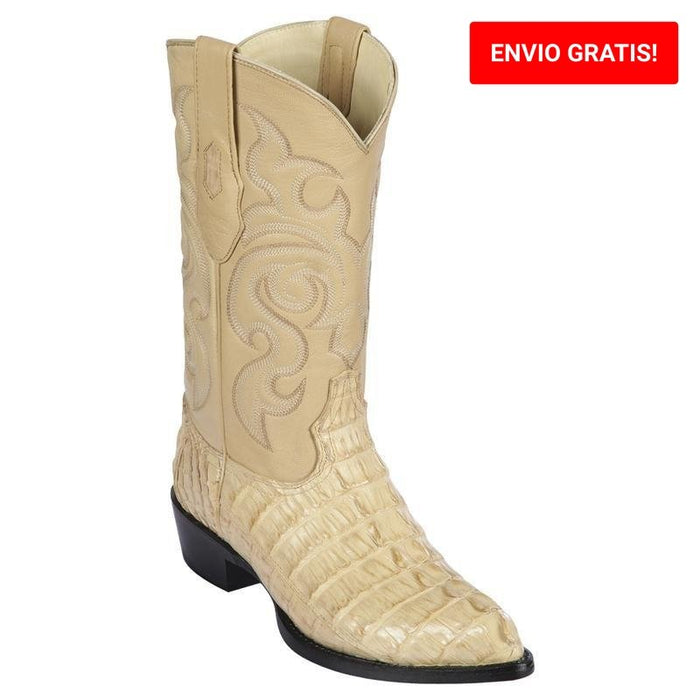 Botas de Piel de Cocodrilo Caiman Cola Horma Puntal Color Gris - Los Altos Boots