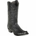 Botas de Cocodrilo Caiman Cola Punta Recortada Negras