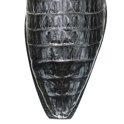 Botas de Cocodrilo Caiman Cola Punta Recortada Negras