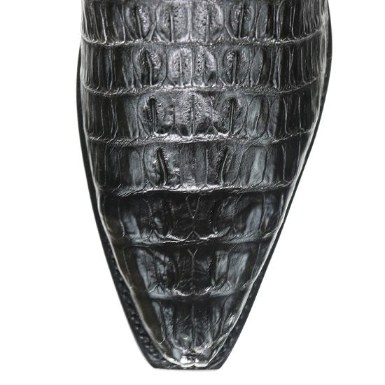 Botas de Cocodrilo Caiman Cola Punta Recortada Negras
