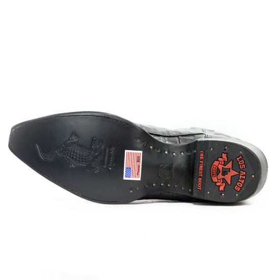Botas de Cocodrilo Caiman Cola Punta Recortada Negras