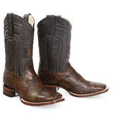 Botas de Cocodrilo Caiman Lomo Horma Cuadrada Amplia