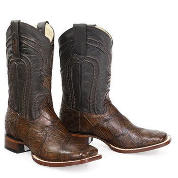 Botas de Cocodrilo Caiman Lomo Horma Cuadrada Amplia